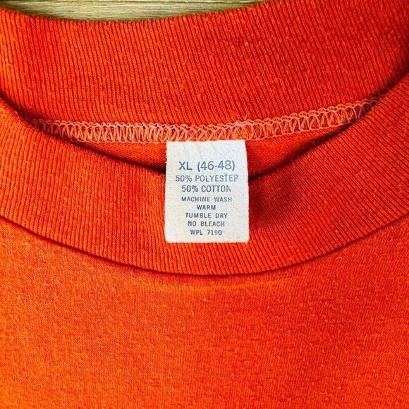 Vintage 70s Frank Sinatra Single Stitch Orange Shirt Size XL Rat Pack Classic - Picture 3 of 6